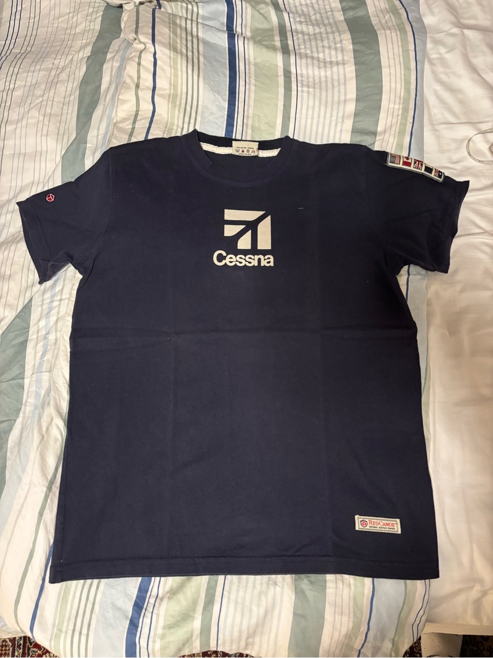 Cessna Navy Logo vintage Red Canoe t shirt